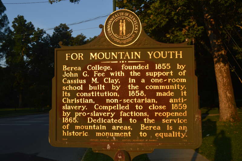 Historical marker on the northern side of Estill Street (U.S. Route 25) at the Prospect Street (Kentucky Route 21) intersection in Berea, Kentucky, United States.
