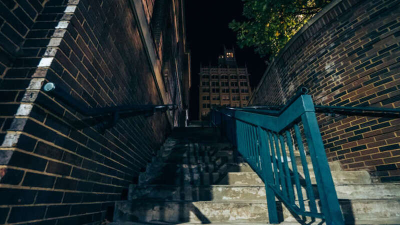 Spooky haunted stairs taken in Asheville North Carolina
Required attribution for all distribution must include a name followed by the active, clickable URL or web address link to the author and owner of the work: US Ghost Adventures