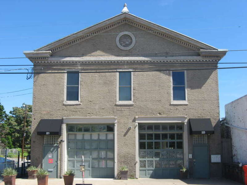 Front of the former Hook and Ladder Company No. 2, located at 221 S. Hancock Street in Louisville, Kentucky, United States.  Built in 1848, it is listed on the National Register of Historic Places.