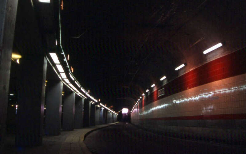 The lower level of the Harvard Bus Tunnel in March 2001