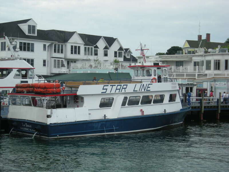 The Star Line ferry La Salle docked at Mackinac Island, Michigan (United States).