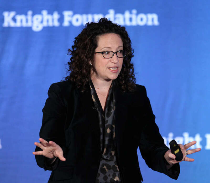 Amy Webb of Webbmedia Group, speaks at Knight Foundation's Media Learning Seminar 2012 at the Hotel InterContinental,Miami, Florida on Monday, February 20.