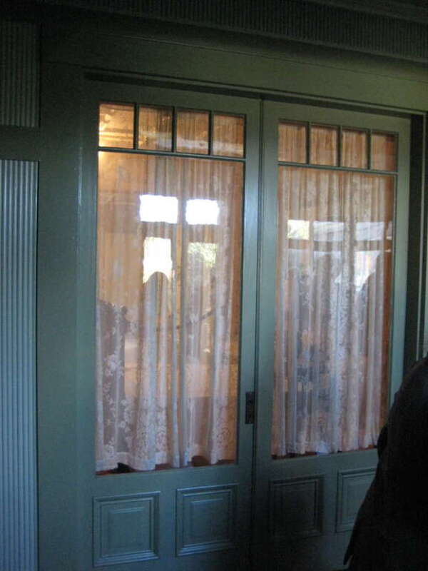 As the Winchester house was under constant construction over 38 years, what were exteriors became interiors.  Wonderful samples of architectural details here.