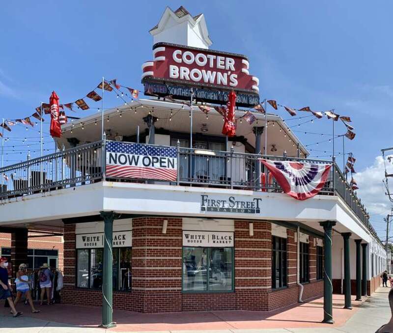Shops along Rehoboth Avenue in Rehoboth Beach, Delaware.