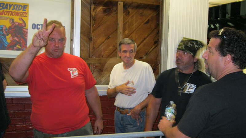 People stand in line outside Toad's Place concert hall in New Haven, CT on 8/6/13 to see Ted Nugent. A protest event was held outside in response to inflammatory remarks made by Ted Nugent regarding the shooting of Trayvon Martin.