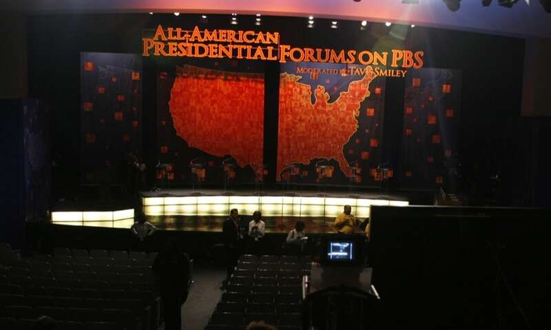 Inside the hall before the forum at Howard University in Washington, D.C.  Photo by Rachel Feierman.