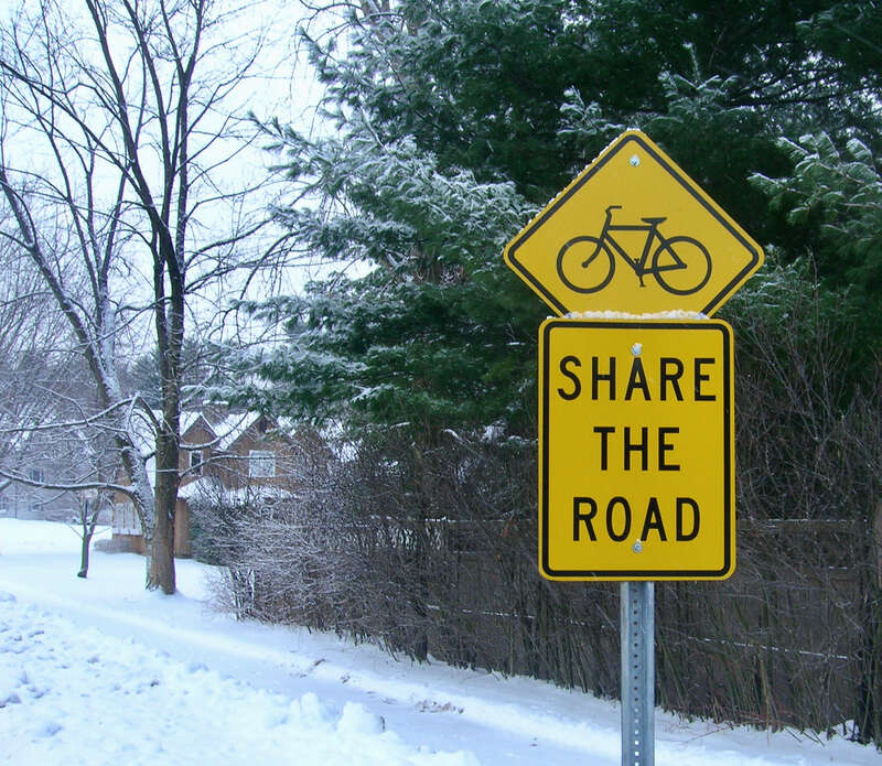 MUTCD Warning Signs for Bicycle Facilities W11-1; and Supplemental Warning Plaques W16-1P, South Burlington, Vermont, January 2007.