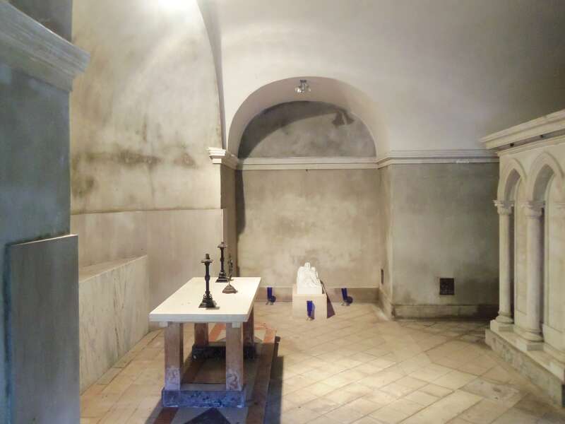 The interior of the replica of the Blessed Virgin's tomb at Mount St. Sepulchre Franciscan Monastery in Washington, D.C.