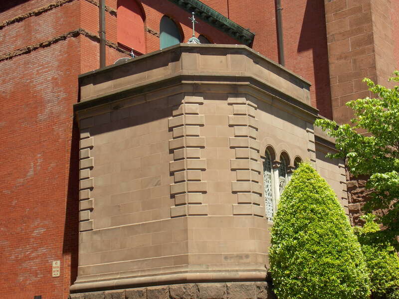 The exterior of the baptistery at the Cathedral of St. Matthew the Apostle in Washington, D.C.