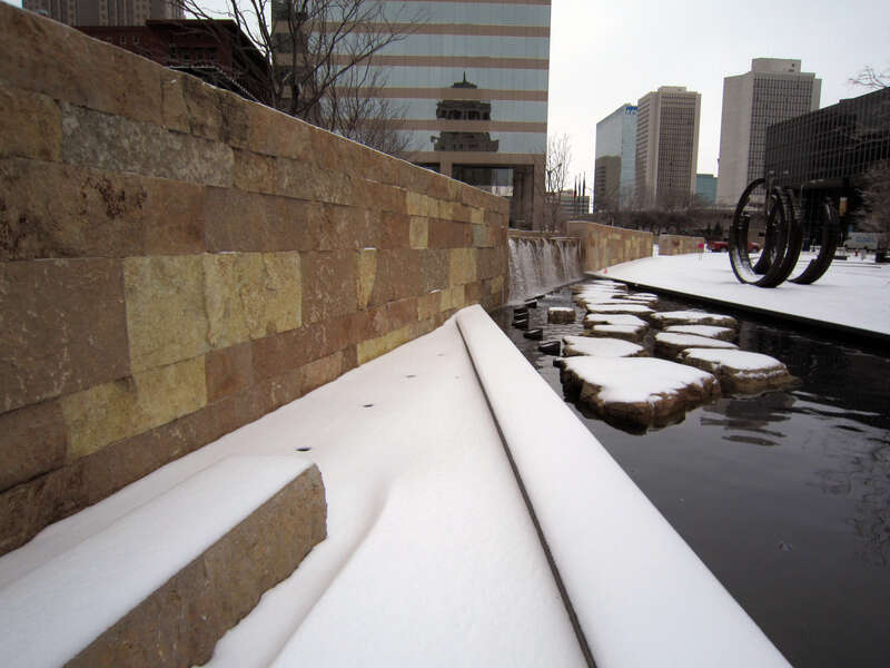 Please see our blog at www.nps.gov/jeff/archdome.htm  to read the entry about the ice and snow.