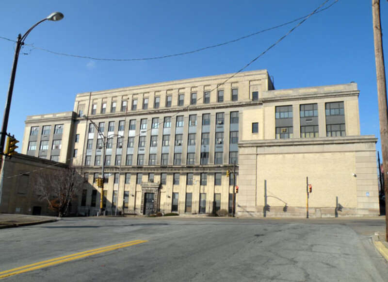 Picture of Clifford B. Connelly Trade School located at 1501 Bedford Avenue in the Crawford–Roberts neighborhood of Pittsburgh, Pennsylvania, on December 4, 2009.  The school was built in 1930, and is listed on the National Register of Historic
