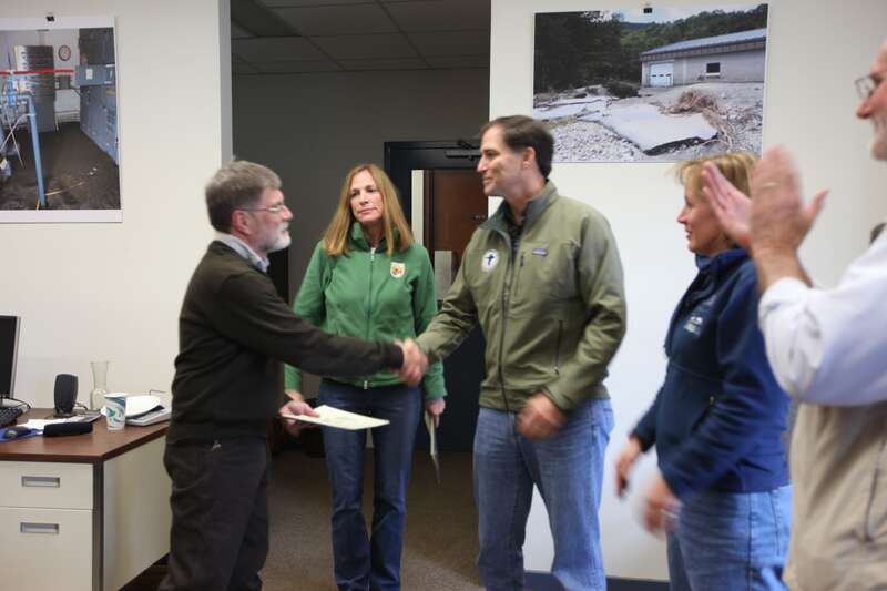 U.S. Fish &amp;amp; Wildlife Service Director Dan Ashe visits the Northeast Regionfor a tour of the White River National Fish Hatchery in Bethel, Vermont on 
April 27, 2012. The hatchery was devastated by Tropical Storm Irene and
Dan Ashe had the chance