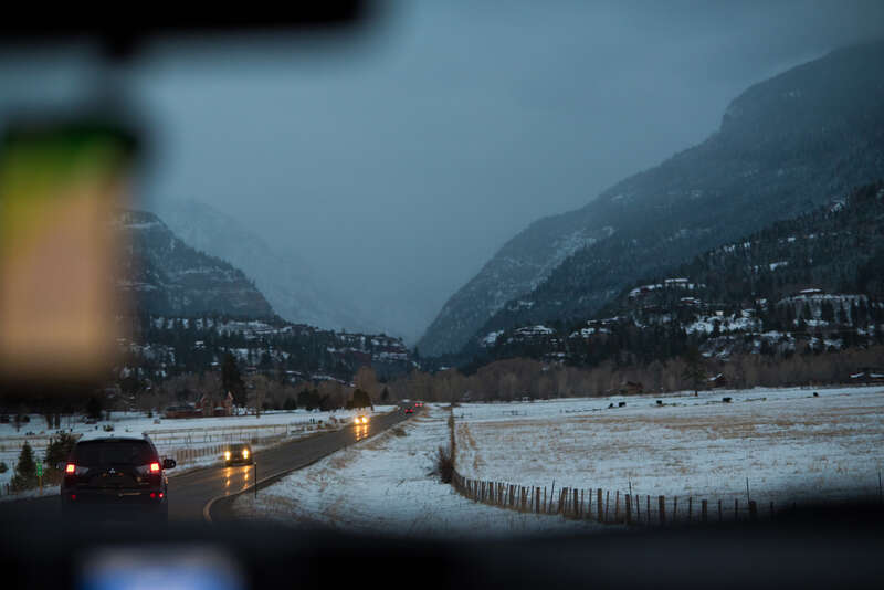500px provided description: Driving through Colorado can look a lot like this sometimes. It looks like you're going straight into the mountains - and you are.
I couldn't resist snapping shots like this one on the drive to Ouray.

Sometimes the drive