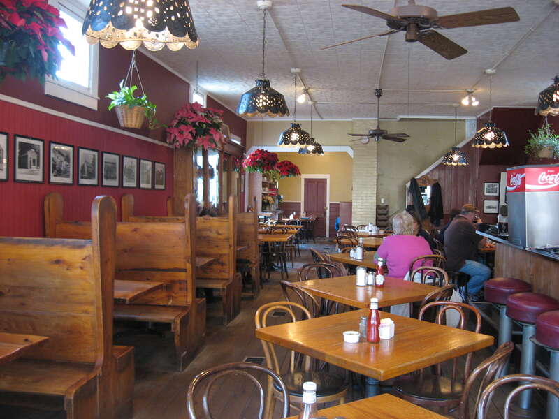 Interior of the F.P. Taggart Store, located on the southwestern corner of the intersection of Van Buren (State Road 135) and Main Streets in downtown Nashville, Indiana, United States.  Built in 1870 and now a restaurant, it is listed on the National