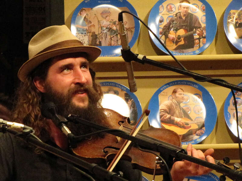 Ferd Lionel &quot;Four&quot; Moyse, IV of The Hackensaw Boys performs on fiddle at WDVX in Knoxville, Tennessee on February 5, 2010 (as part of a &quot;Blue Plate Special&quot;.
