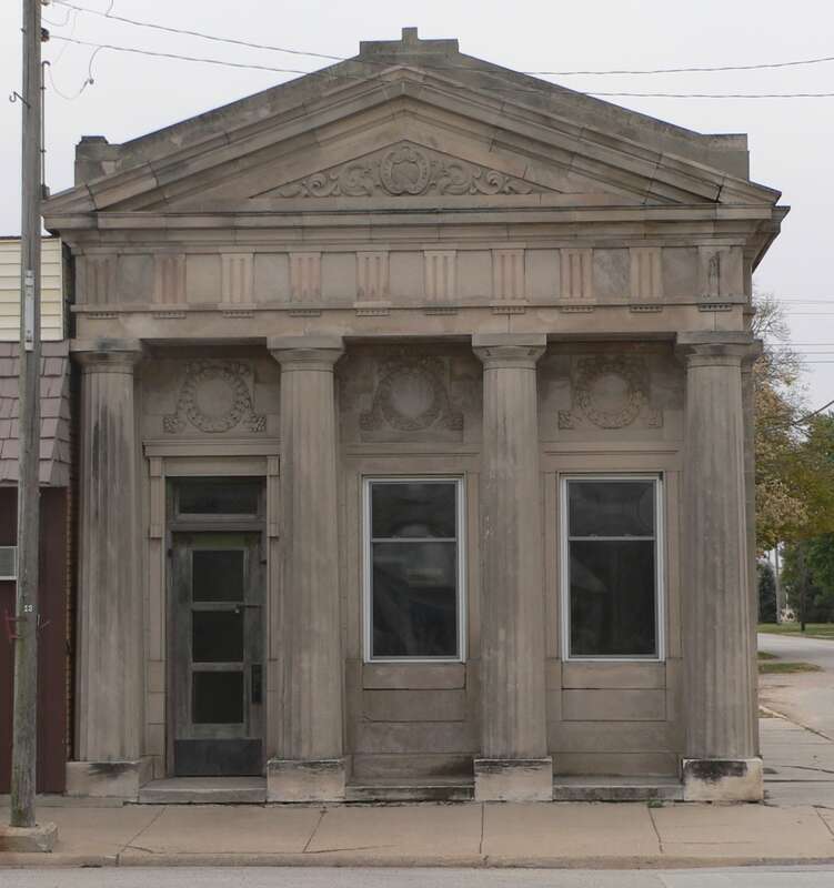 Germantown State Bank in Garland, Nebraska; seen from the north.