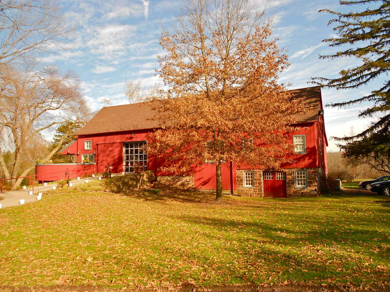 Green Hills Farm, adult home of Pearl S. Buck, a National Historic Landmarks since February 27, 1974. Southwest of Dublin on Dublin/Maple Road, Hilltown Township, Bucks County, Pennsylvania. Barn is pre-1900.