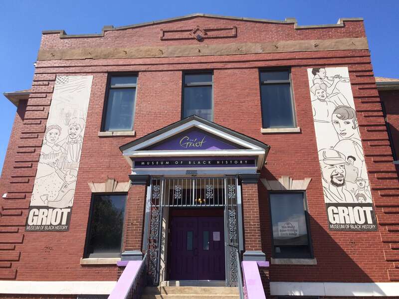 View of the front of the Griot Museum of Black History in St. Louis.
