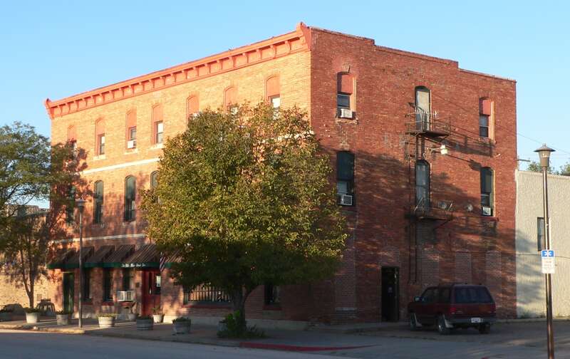 Hotel Chadron in Chadron, Nebraska; seen from the northeast.  The Italianate building was constructed in 1890.  It is listed in the National Register of Historic Places.