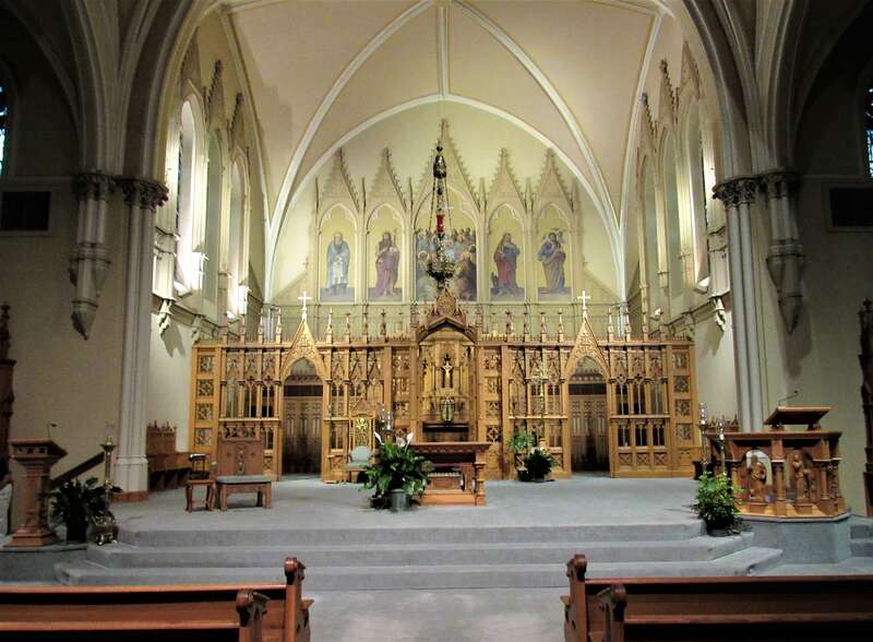The chancel of St. Raphael's Cathedral in Dubuque, Iowa.