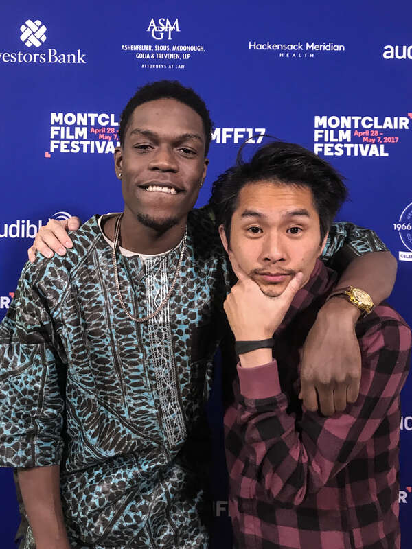 Actor Curtis Cook Jr. and actor/director Justin Chon at the Montclair Film Festival 2017, New Jersey, for the film &quot;Gook&quot;