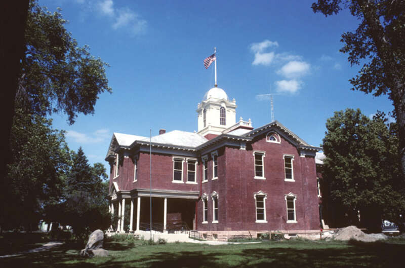 The Kingsbury County Courthouse, located along Highway 25 in De Smet, South Dakota, United States.  Built in 1898, it is listed on the National Register of Historic Places.