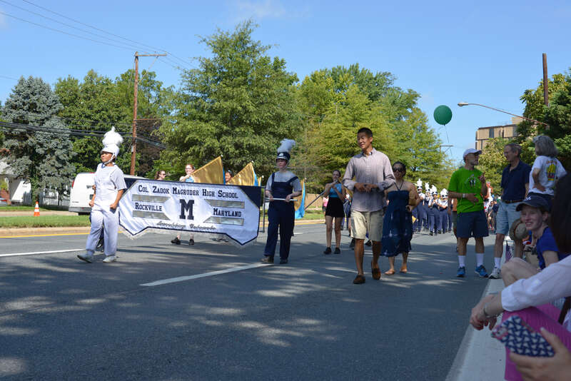 Magruder High School band marching in the Kensington Maryland 2014 Labor Day Parade.