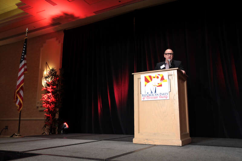 U.S. Congressman Matt Salmon speaking at the 2015 Maricopa County Republican Party Lincoln Day dinner in Scottsdale, Arizona.

Please attribute to Gage Skidmore if used elsewhere.