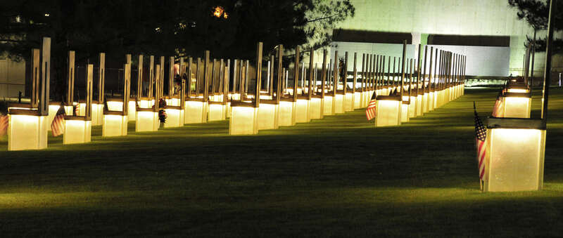 Very moving place.  the chairs represents the victims who died on each floor. the smaller chairs represent the children.

Read more about the monument