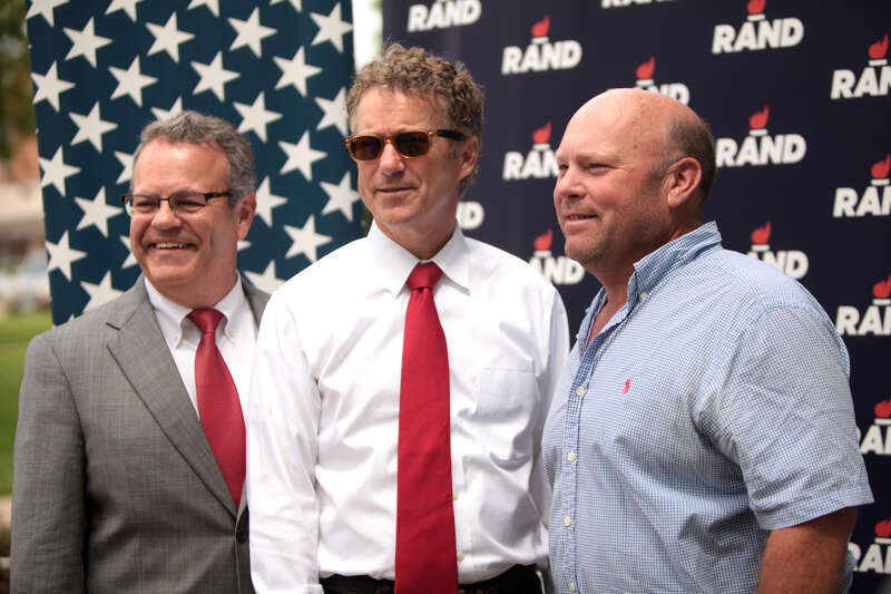 U.S. Senator Rand Paul of Kentucky speaking with supporters at a rally at Central Park in Fairfield, Iowa.
Please attribute to Gage Skidmore if used elsewhere.

All candidate or political action committees must obtain explicit permission to use this
