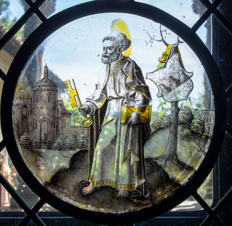 Roundel with Saint Peter, ca. 1520, at the Met Cloisters. collection link.