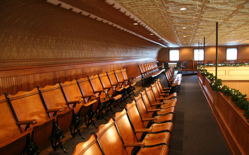 Balcony of the Steyer Opera House in Decorah, Iowa, listed on the National Register of Historic Places