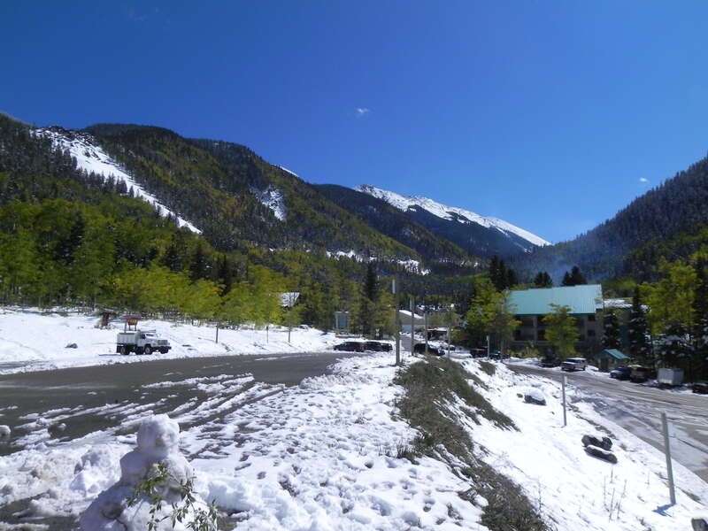 Looking towards Wheeler Peak from the parking lot in Taos Ski Valley, New Mexico in October 2011.