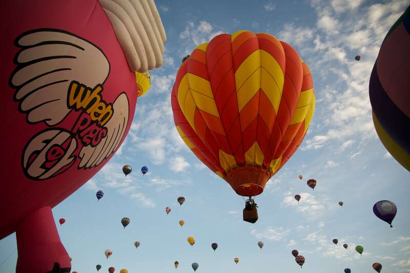 Albuquerque International Balloon Fiesta, 2012. Over 750 ballons on site.
