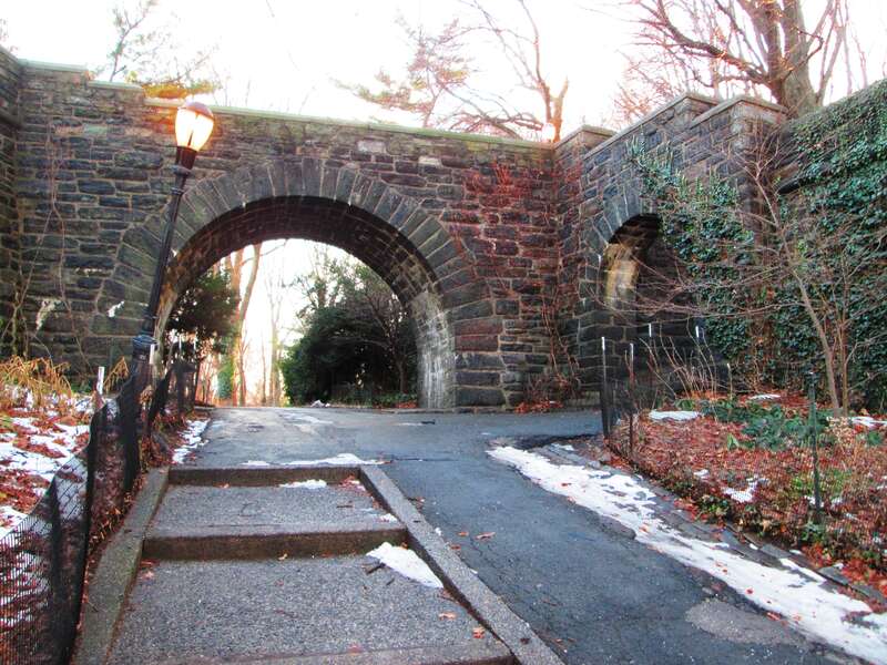 The archways under the Linden Terrace in Fort Tryon Park in Upper Manhattan, New York City.