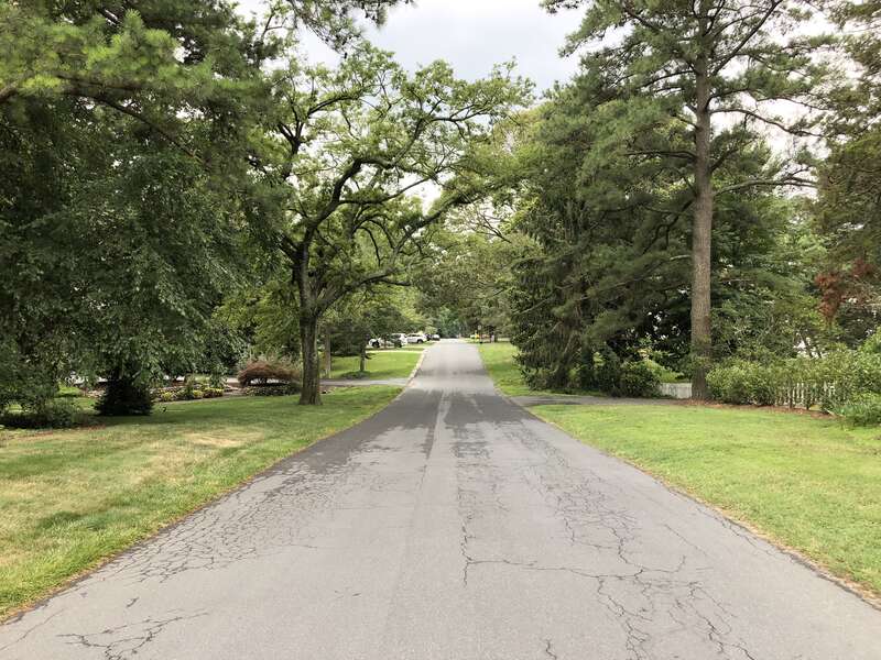 View southwest along Pine Reach at Dodd's Lane in Henlopen Acres, Sussex County, Delaware