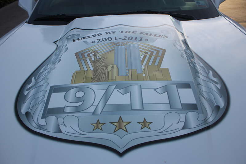 The decal on the hood of Angel 2 photographed at Ride for Kids 2019 in Las Vegas. Ride for kids is a nation-wide event that raises money for the Pediatric Brain Tumor Foundation.