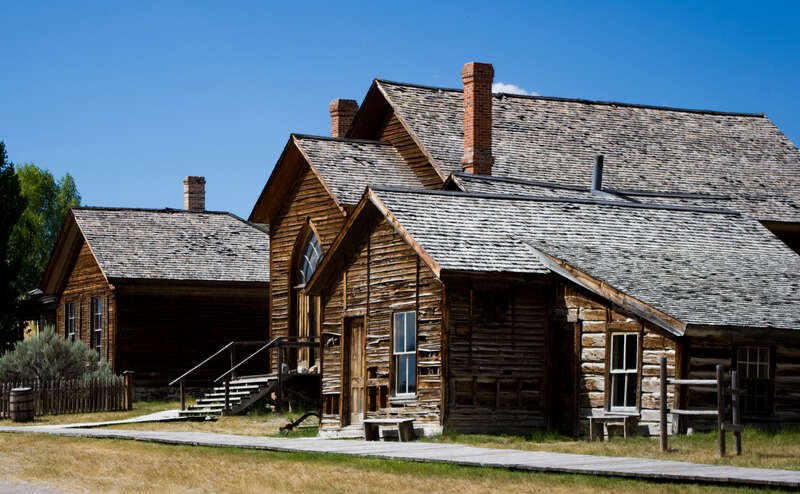 Part of Bannack State Park in Montana. A small mining community that was occupied from 1862 and through the 1970s. It's very cool to see very old log cabins with linoleum flooring and gaudy wallpaper, all preserved.

&amp;lt;a