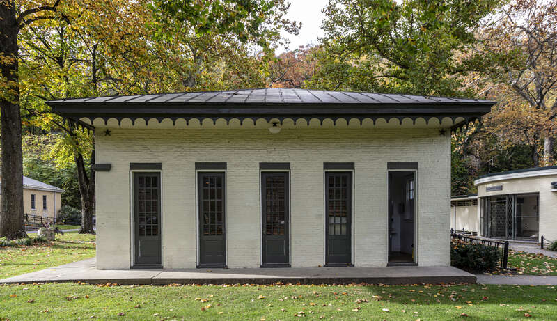 The old park office at Berkeley Springs State Park, West Virginia, USA