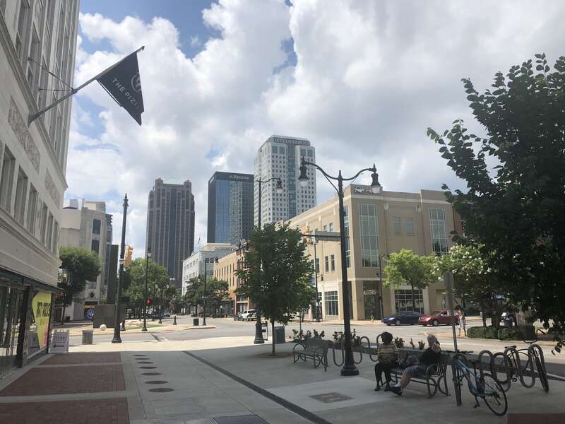 Downtown Birmingham, Alabama. Second Avenue North, and 19th Street North.