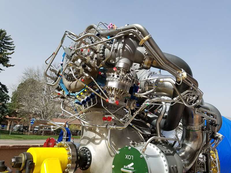 The BE-4, originally serial number 101, was manufactured in Kent, Washington during October 2017. It was the first BE-4 engine to be hotfire tested, on 18 Oct 2017. It has subsequently been hotfire tested, disassembled, rebuilt and retested several