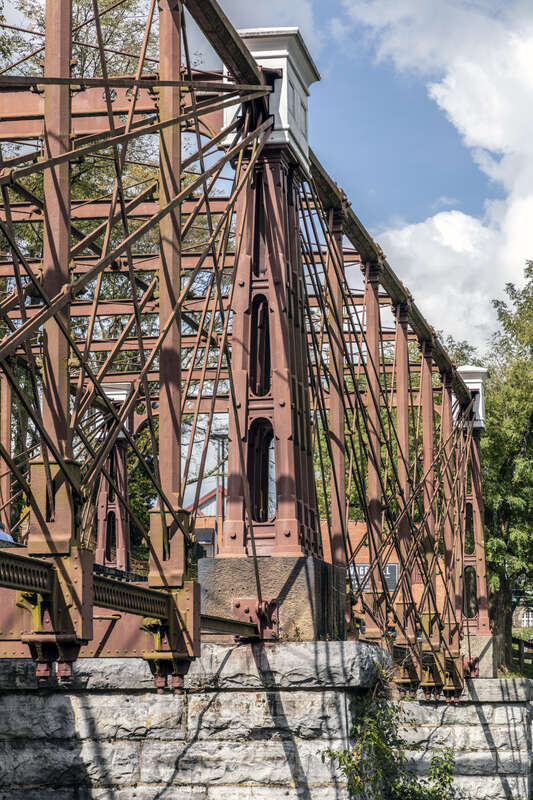 The Bollman truss railroad bridge over the Little Patuxent River, Savage, Maryland, USA