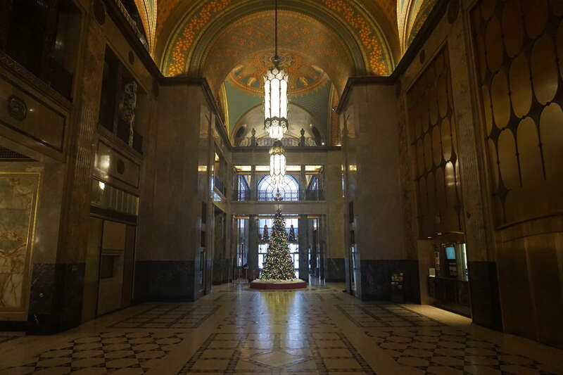 The lobby of the Fisher Building in Detroit, Michigan (United States).
