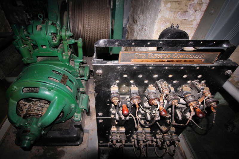 The old elevator controller in the Fordyce Bathhouse in ̻Hot Springs National Park, Hot Springs, Arkansas, United States.