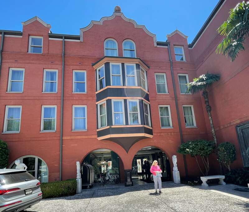 Entrance to Mansion on Forsyth Park in Savannah, Georgia.