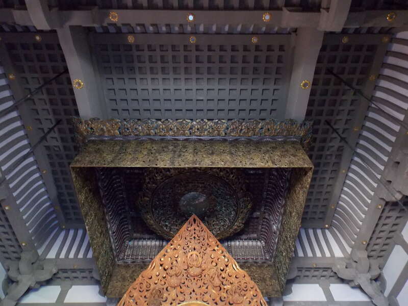 The ceiling in the Byodo-In Temple, a non-denominational Buddhist temple, located at the Valley of the Temples on Oahu,Hawaii.