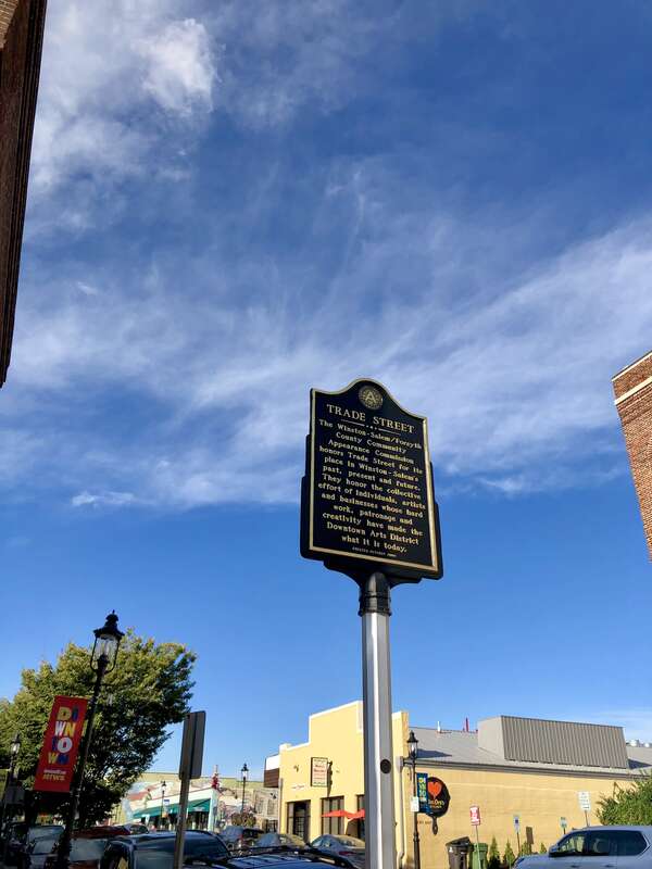 Historical Marker, Trade Street, Winston-Salem, NC