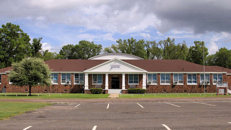 Karnack High School in Karnack, Texas, United States was built in 1940 by the Works Progress Administration. The building now houses Kindergarten though eighth grades. High School students go to other school districts.