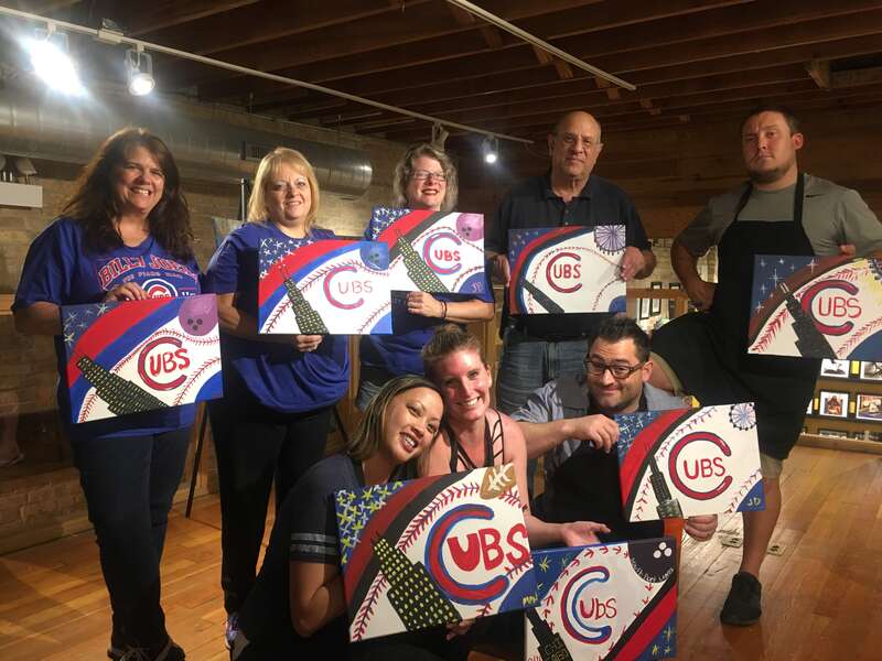 A Paint and Sip event hosted by Kraneil Fine Art in Chicago.