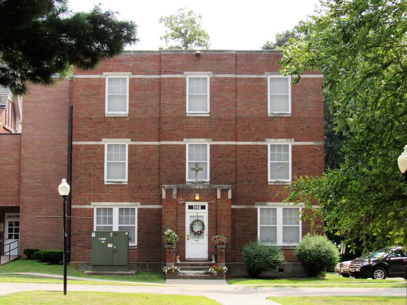 West Hall on the campus of the former Marycrest College in Davenport, Iowa. The campus forms a historic district on the National Register of Historic Places, and now houses apartments for senior citizens. The building was built in two stages: 1941